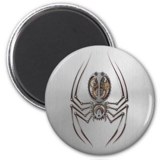 Steampunk Spider with Stainless Steel Effect Fridge Magnets