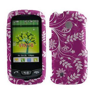 For Verizon Un270 Attune Cosmos Touch Accessory   Purple Flower Design Hard Case Proctor Cover Cell Phones & Accessories