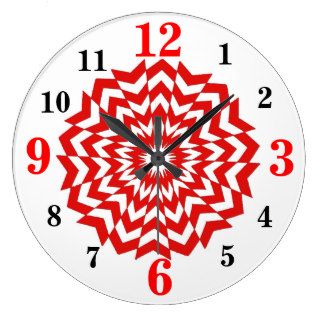 Modern Optical Art Design Wall Clock Red