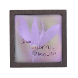 Pale Purple Flower Marry Me Engagement Ring Box Premium Jewelry Boxes