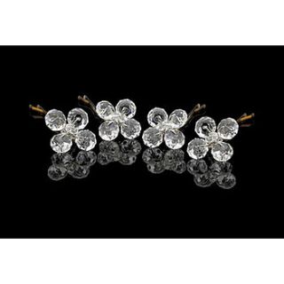 clear crystal flower hair pins by the real princess company