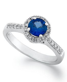 Sterling Silver Ring, Tanzanite (1/2 ct. t.w.) and Diamond (1/6 ct. t.w.) Round Cut Ring   Rings   Jewelry & Watches