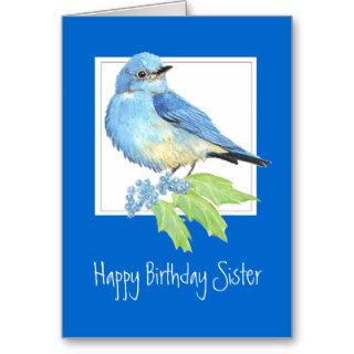 Sister, Custom Birthday  Mountain  Bluebird Cards