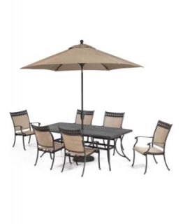 Nottingham Outdoor Patio Furniture, 7 Piece Set (72 x 38 Dining Table and 6 Dining Chairs)   Furniture