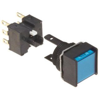 Omron A165 AAA 2 Two Way Guard Type Switch, Solder Terminal, IP65 Oil Resistant, Non Lighted, Square, Blue, Alternate Operation, Double Pole Double Throw Contacts Electronic Component Pushbutton Switches