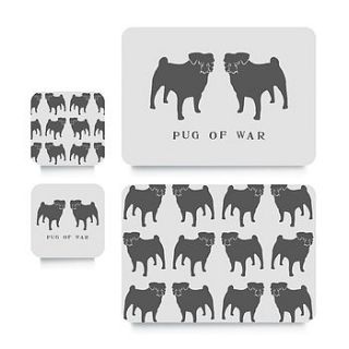 pug coaster or placemat by rawxclusive