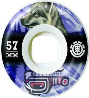 Element Spirit Animal Wolf 57mm Park Skateboard Wheels (Set Of 4)  Sports & Outdoors