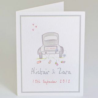 personalised wedding card by violet pickles