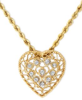 YellOra Necklace, YellOra Two Tone Crystal Heart Pendant   Necklaces   Jewelry & Watches