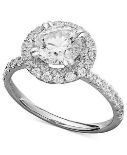 Arabella 14k White Gold Ring, Swarovski Zirconia Round Pave Engagement Ring (3 1/2 ct. t.w.)   Rings   Jewelry & Watches