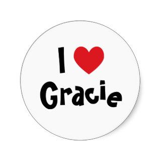 I Love Gracie Stickers