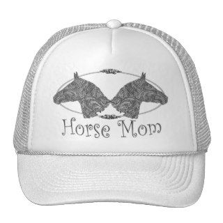 Horse Mom Black and Silver Horse Lovers Gifts Trucker Hat