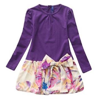 girl's violet floral drop waist dress by london kiddy