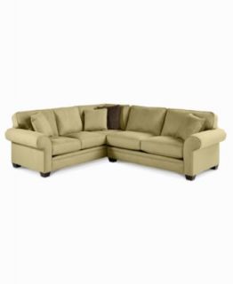 Devon Fabric Sectional Sofa, 2 Piece 111W x 98D x 29H  Custom Colors   Furniture