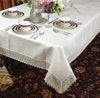 Treasure Lace Tablecloth White 72" by 162" Oblong / Rectangle Kitchen & Dining