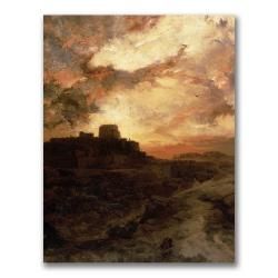 Thomas Moran 'Sunset Pueblo del Walpe, Arizona' Canvas Art Trademark Fine Art Canvas