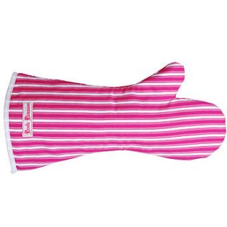 raspberry stripe oven glove by posh pinnies