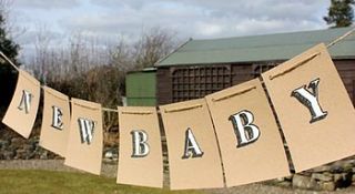 'new baby' handpainted bunting by little silverleaf