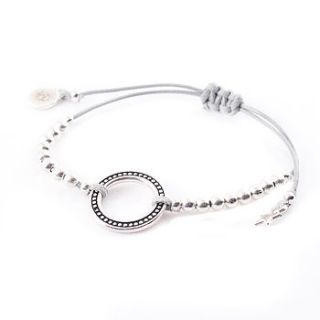 single silver hoop, adjustable bracelet by francesca rossi designs