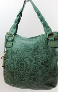 Fossil Colby Embossed Leather Hobo Tote Green Original Price $158.00 Top Handle Handbags Clothing