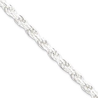 Sterling Silver 4.75mm Diamond Cut Rope Chain, Size 9 Jewelry