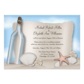 Message Bottle Beach Reception ONLY Invitations