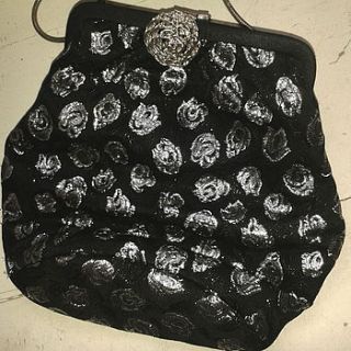 vintage rose silk brocade evening bag by ava mae designs