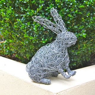 wire rabbit sculpture by london garden trading