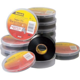 3M Scotch Super 33+ Electrical Tape — 10-Pk., Model# SUPER 33+  Tape   Adhesives