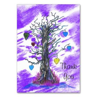 Tree of Love Purple Thank You Gift Tags Business Card