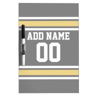 Black Gold Football Jersey Custom Name Number Dry Erase Whiteboards