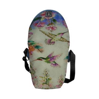 Hummingbirds Flowers Rickshaw Laptop Bag Beautiful Commuter Bags