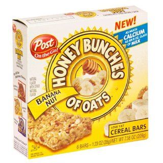 Post Honey Bunches of Oats Cereal Bars, Banana Nut, 7.38 Ounce Boxes (Pack of 10)  Breakfast Cereal Bars  Grocery & Gourmet Food