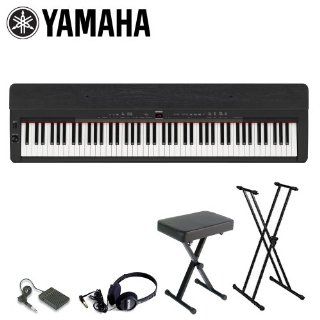 Yamaha KO P155B KIT 1 P155B Contemporary Digital Piano with Earbuds, Pedal, Polish Cloth, ChromaCast Bench, Stand, and Musicians Gear Bag Musical Instruments
