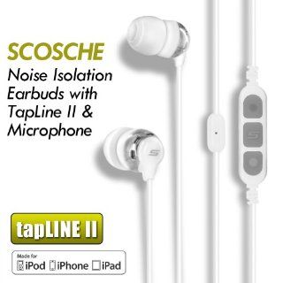 Scosche HP155MW Noise Isolation Earbuds with TapLine II and Microphone (White) Cell Phones & Accessories