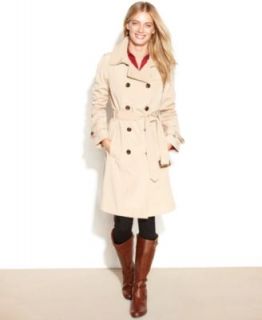 Calvin Klein Coat, Double Breasted Belted Trench   Coats   Women