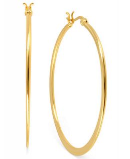 Hint of Gold 14k Gold Plated Brass Earrings, 40mm Hoop Earrings   Earrings   Jewelry & Watches
