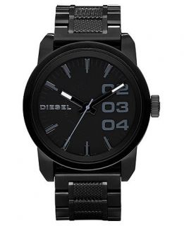 Diesel Watch, Black Ion Plated Stainless Steel Bracelet 49mm DZ1371   Watches   Jewelry & Watches