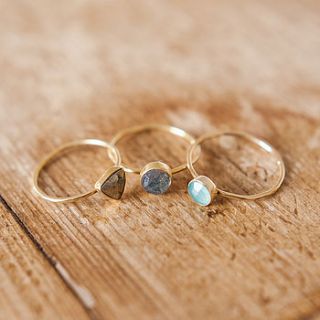 gemstone stacking rings by red ruby rouge