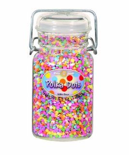 Dean Jacobs Polka Dots Glass Jar with Wire, 4.8 Ounce (Pack of 3)  Pastry Decorations  Grocery & Gourmet Food