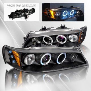 Honda Accord 94 95 96 97 Projector Headlights /w Halo/Angel Eyes ~ pair set (Black) Automotive