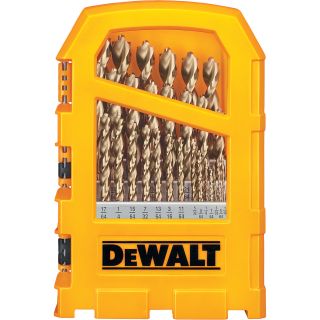 DEWALT Pilot Point Gold Ferrous Oxide Drill Bit Set — 29-Pc., Model# DW1969  Ferrous   Black Oxide Bits