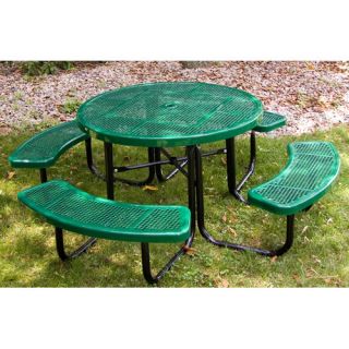 Round Picnic Table with Perforated Pattern