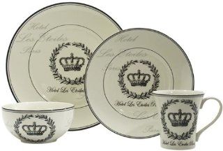 Les Etoiles Crown 16 piece Dinnerware Set, 16 PIECE SET, BEIGE Kitchen & Dining