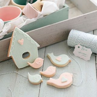 cute birds and house biscuit gift box by honeywell bakes