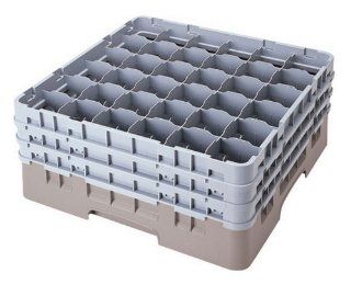 Cambro 36S800 151 8 1/2 Inch Camrack Polypropylene Stemware and Tumbler Glass Rack with 36 Compartments, Full, Soft Gray Commercial Dish Racks Kitchen & Dining