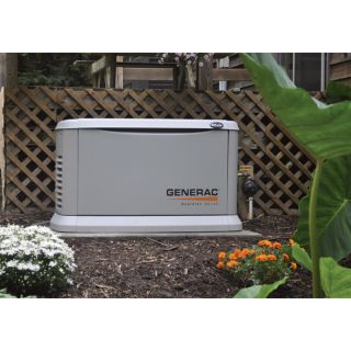 Generac Guardian Air-Cooled Standby Generator — 11kW (LP)/10kW (NG), 200 Amp Service Rated Smart Switch, Model# 6438  Residential Standby Generators