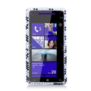 Aimo Wireless HTC6990PCDI152 Bling Brilliance Premium Grade Diamond Case for HTC Windows Phone 8x   Retail Packaging   Black/White Zebra Cell Phones & Accessories