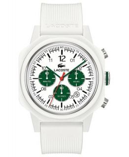 Lacoste Watch, Mens Chronograph 80th Anniversary White Silicone Strap 44mm 2010670   Watches   Jewelry & Watches