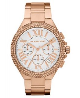 Michael Kors Womens Chronograph Camille Rose Gold Tone Stainless Steel Bracelet Watch 43mm MK5636   Watches   Jewelry & Watches